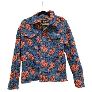 VALABASAS Canopy Oceanic‎ Haze Denim Crocheted Jacket - Medium